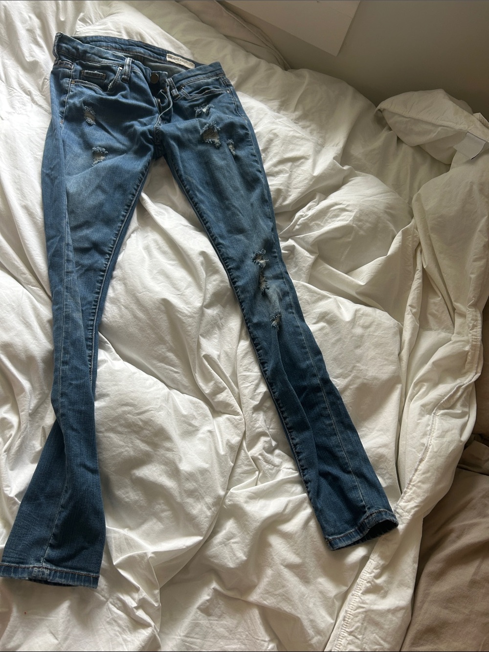 Blank NYC Dark Blue Distressed Flare Jeans